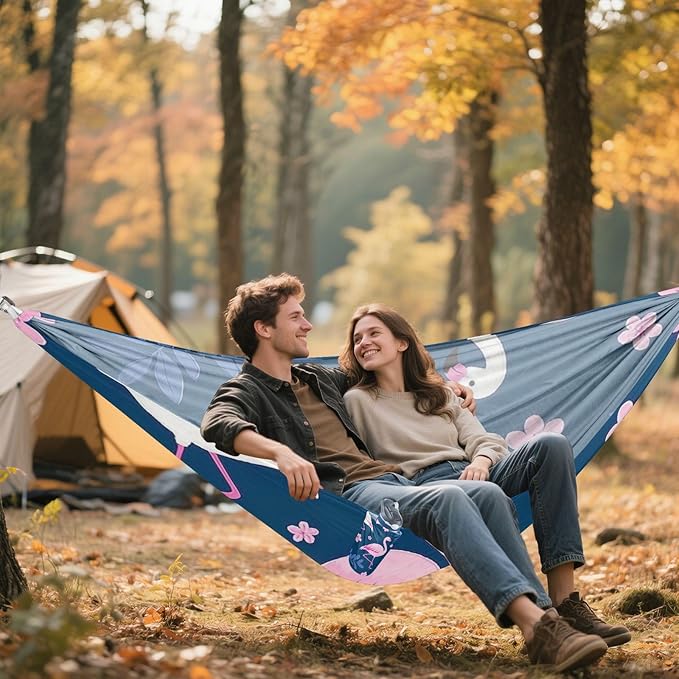 Elegant Animal Flamingo Grey 330lb Capacity Hammocks for Camping Indoor Hammock for Indoor Outdoor Patio Bases para hamacas para adultos