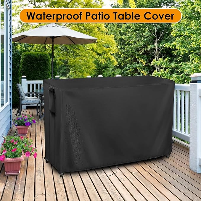 Kingling Outdoor Table Cover, 86 Inch Waterproof Rectangular Patio Table Covers for Coffee Table/Bar Table/Prep Table, Outdoor Furniture Cover - 86"L x 43"W x 44"H