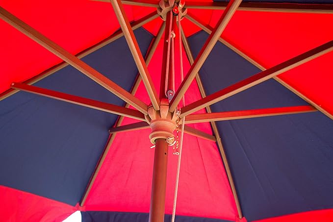 Heininger 1377 Cinzano Red and Blue 9' Market Patio Umbrella