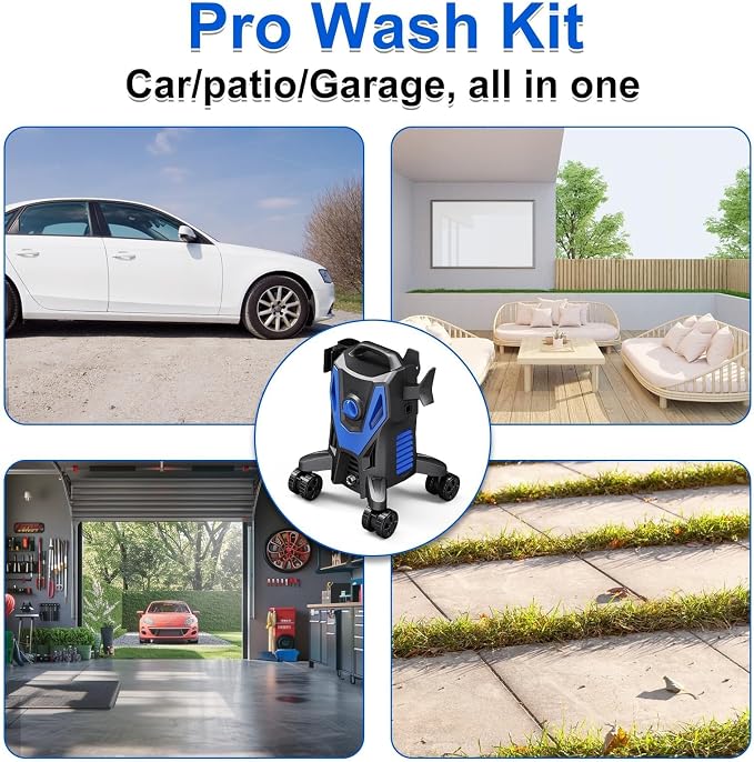 5000PSI PowerWasher with 4 Quick Connect Nozzles, Foam Cannon for Car, Lane, Patio Cleaning