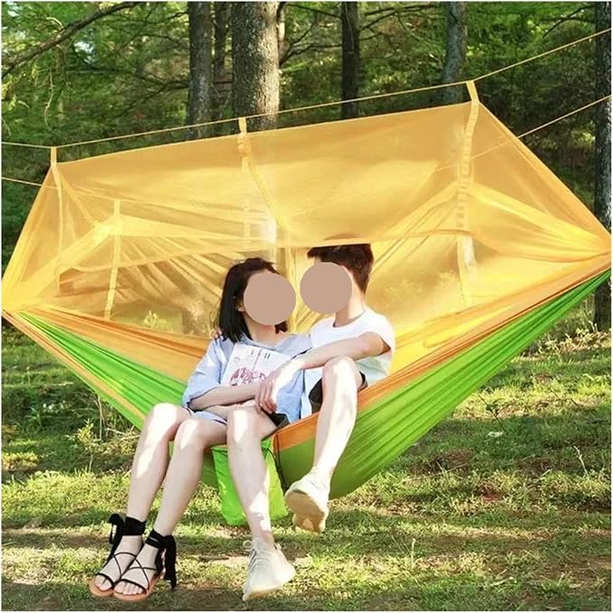Hammocks, 2Pcs Outdoor Mosquito Net Hammock Camping Mosquito Net Tent Suitable Outdoors,for Outside(Yellow Green)