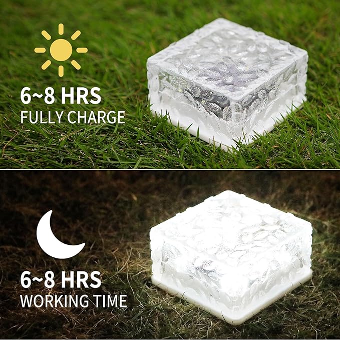 Solar Brick Lights Outdoor Waterproof Small Solar Lights 3 Packs Outdoor Decor for Fence Pathway Path Patio Balcony Outside Garden Bricks Decorations