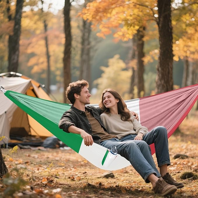 National Flag of Italy Hammocks with Portabl Carry Bag Backyard Hammock for Indoor Outdoor Patio