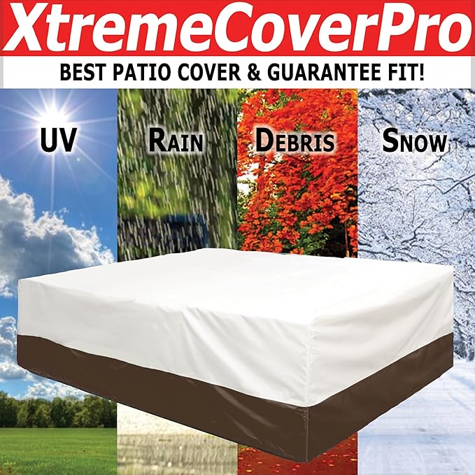 140D x 70W x 30H UV-proof Waterproof Furniture Patio Cover 520D beige brown two tone 140x70x30 breathable dust proof sofa table chair storage bar high chair color black sectional armless 140 70 30