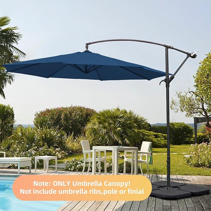 10ft Patio Umbrella Replacement Canopy for 8 ribs, Fits Hanging Offset Cantilever Market Outdoor Patio Shades,Canopy Only