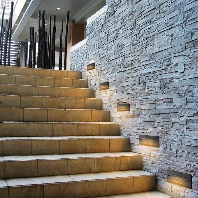Deck Light Full Brick Low Voltage Landscape Lighting 12V Steps Lighting LED Outdoor Decorative Deck Steps Light Dual Light Pathway for Patio Outside Landscape Walkway Stair