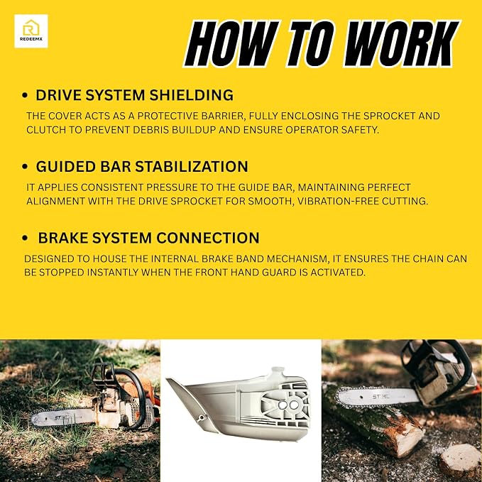Sprocket Cover Compatible with Stihl MS162 MS172 MS182 MS212 Chainsaw Parts Replaces 1148 640 1704 11486401704 Side Clutch Cover Assembly Part