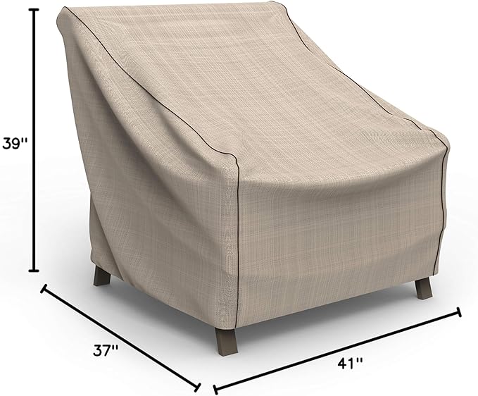 Budge P1W04PM1-2PK English Garden Patio Chair Cover (Pack of 2) Heavy Duty and Waterproof, Extra Large, Tan Tweed