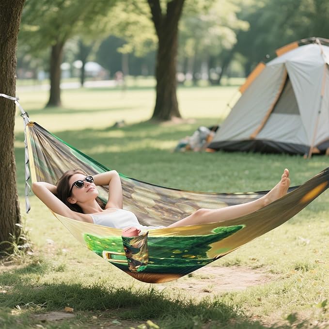 Hammocks for Outside Cute Dog Camping Hammock Portable Hammocks with Tree Straps and Carry Bag Camping Accessories for Hiking Beach Outdoor