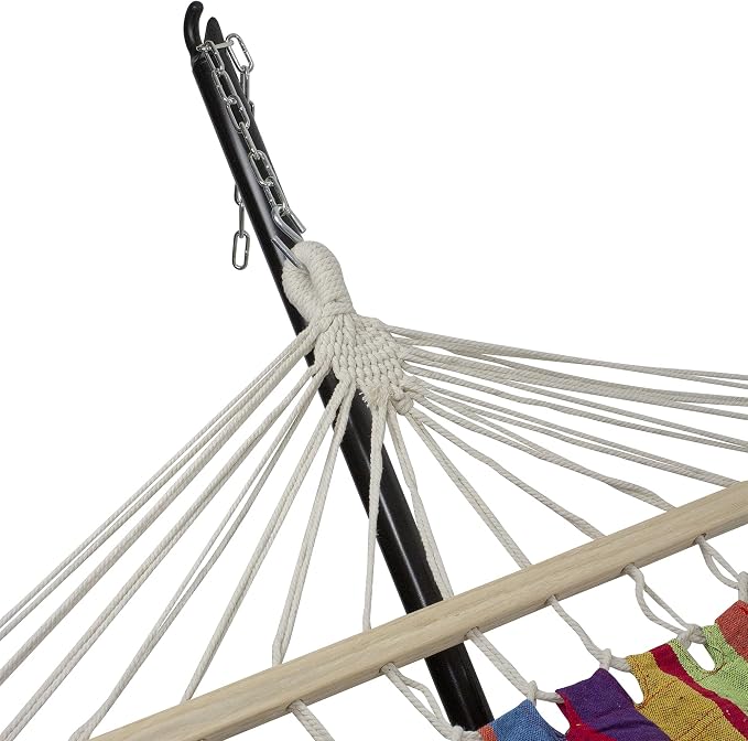 Northlight 59" x 76" Green, Purple and Yellow Striped Hammock