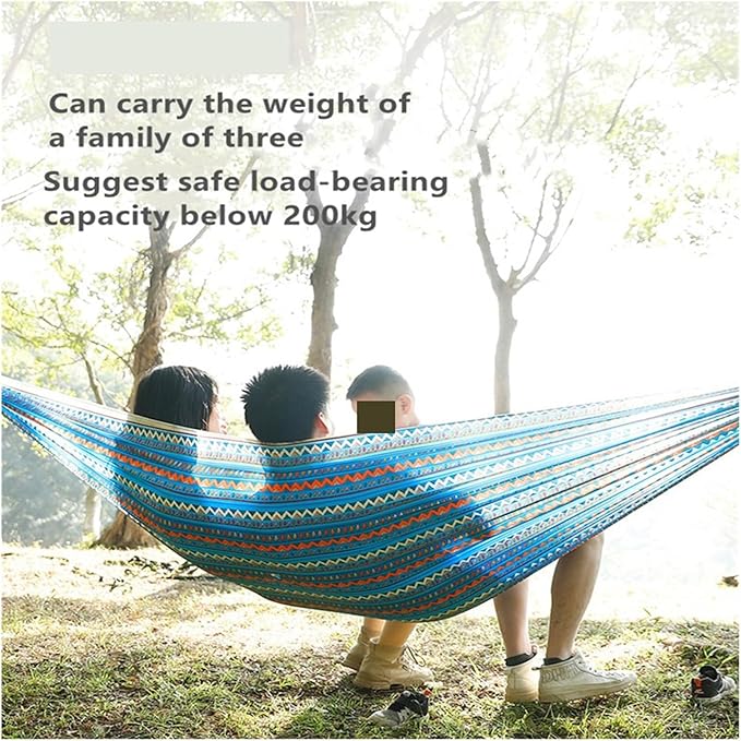 Hammock Portable Outdoor Garden Hammocks Quick Open Parachute Cloth Double Travel Camping Sleeping Hanging Hammock Swing Nature Hike Quick-Opening(Style B)