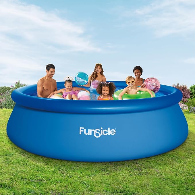 Funsicle 12' x 36" Quickset Round Above Ground Swimming Pool & Pump, Blue, Age 6 & up