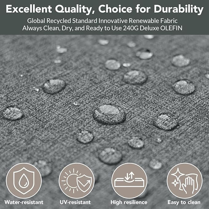 Patio Furniture Set 11 Seats and Coffee Table, 9 Pieces Patio Conversation Set with Thick Cushion, Ottomans, Deluxe Aluminum Modern Outside Sectional for Porch, Balcony, Deck, Yard, Light Gray