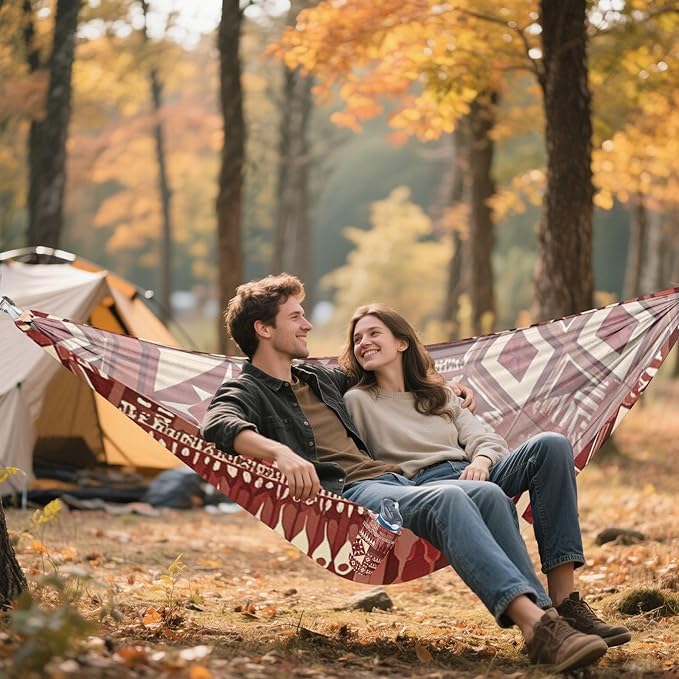 Boho Reddish Brown Vintagexture 330lb Capacity Hammocks Cloth Hammock for Outside Patio Backyard Poolside macas mexicanas de Patio para Adulto