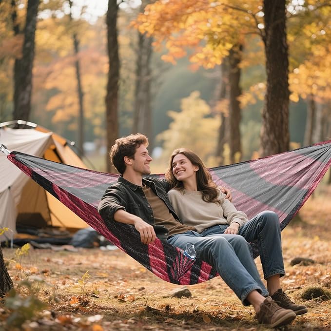 Burgundy Animal Skin Texture 330lb Capacity Camping Hammocks Indoor Hammock for Outside Camping Essentials soporte para hamacas para adultos
