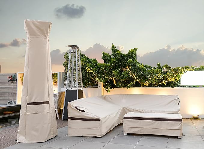 Patio Right-Facing Sectional Lounge Set Cover 106''L x 85''L x 34''D x 31''/26''H Waterproof Outdoor Furniture L-Shaped Sofa Sectional Covers