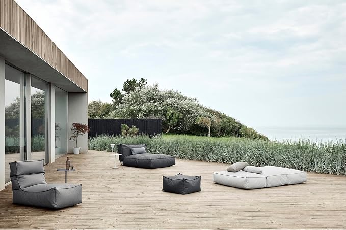 Blomus Stay Outdoor Side Table, Wide 50x35cm / 19.7x13.8in, Warm Grey