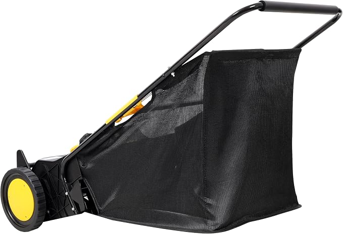 Hand Push Lawn Sweeper, 26 Inch, 7 cu. ft Hopper Bag, Leaf & Grass Collector with Adjustable Brush Height (21 inch)