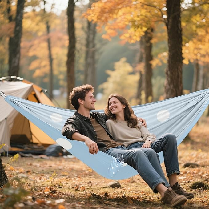 White Irregular Dots 330lb Capacity Hammocks for Camping Swing Hammock for Outside Patio Garden hamacas para adultos 2 Personas