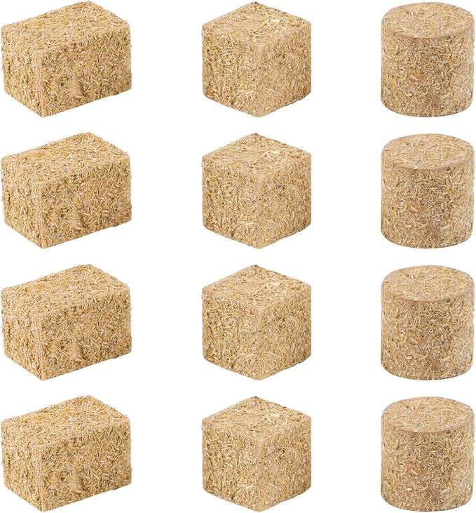 FOIMAS Miniature Hay Bales,12pcs Mini Bales for Mini House Decoration Garden Decoration DIY Autumn Harvest Craft