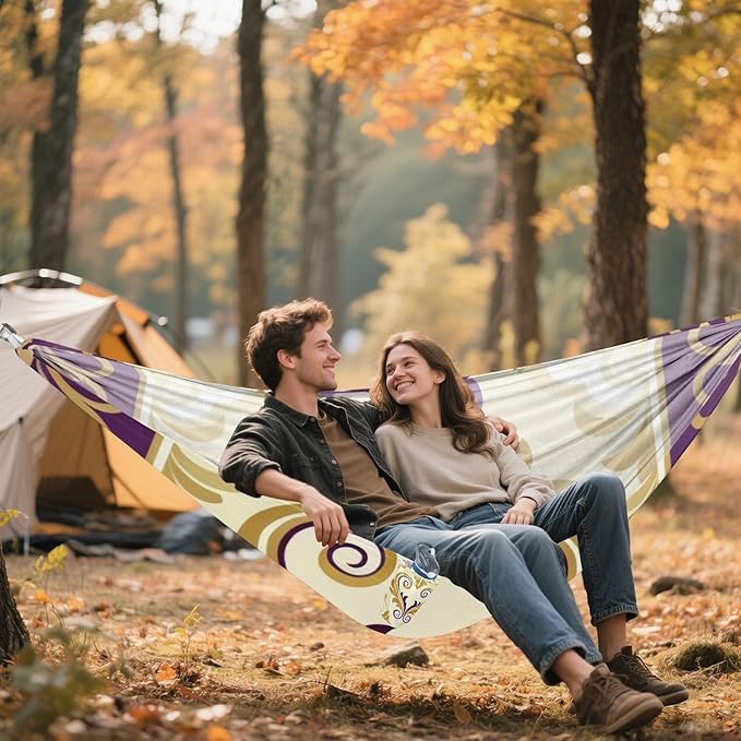 Heart Pattern Outdoor Hammocks with Tree Straps Fabric Hammock for Camping & Hiking Essential
