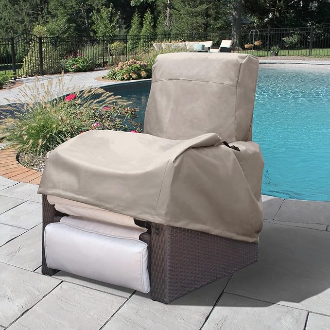 ATR ART TO REAL Outdoor Protective Covers Patio Chair Covers 600D Oxford Fabric Weatherproof Wicker/Rattan Chair Covers (Khaki)