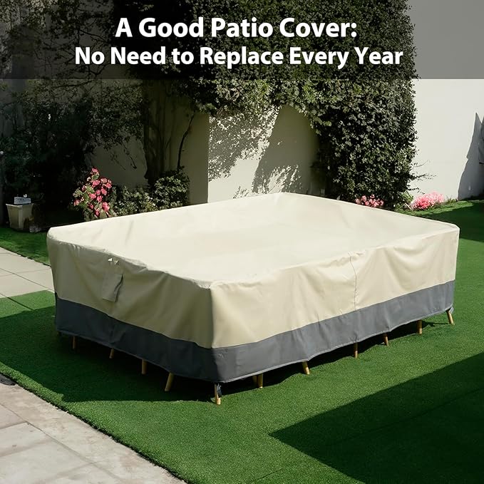 Patio Furniture Covers Waterproof Heavy Duty, 136"x84"x28" Extra Large Outdoor Dining Table and Chair Covers/ Waterproof UV Snow Resistant/ General Purpose Outside Sectional Sofa Set Covers