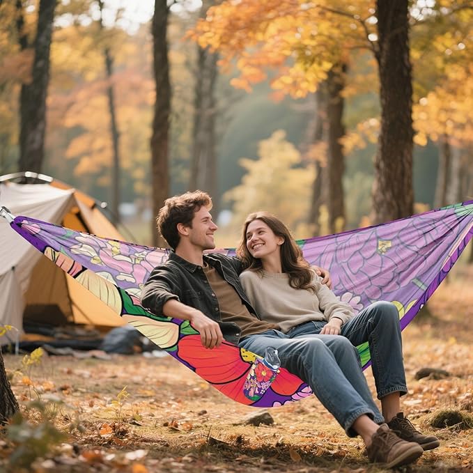 Color Oil Painting Sense Flowers 330lb Capacity Camping Hammock with Tree Straps Fabric Hammock for Patio Backyard Lounge Base hamacas para Patio