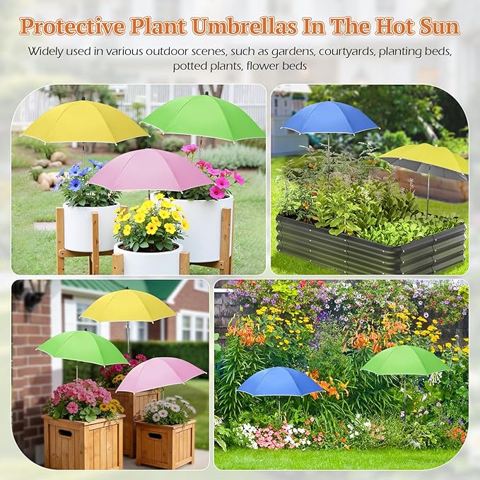 Tryly Plant Umbrellas for Outdoor Plants, Garden Umbrella Shade for Potted Plants and Garden Beds, Provide Shade to Defend Plants From Blazing Sun