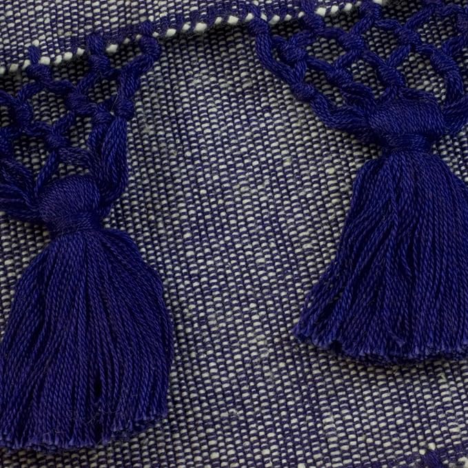NOVICA Purple Cotton Fabric 1 Person Brazilian Style Hammock with Spreader Bars and Knotted Crochet Fringe, 'Take Me to The Stars' (Single)
