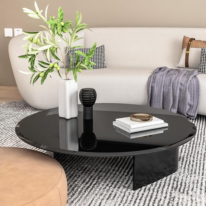 36" Round Tempered Glass Table Top, Black Glass Surface Protector Heat & Scratch Resistant Multipurpose for Dining, Coffee, Restaurant, Office and End Table (Black, 36 Inch)
