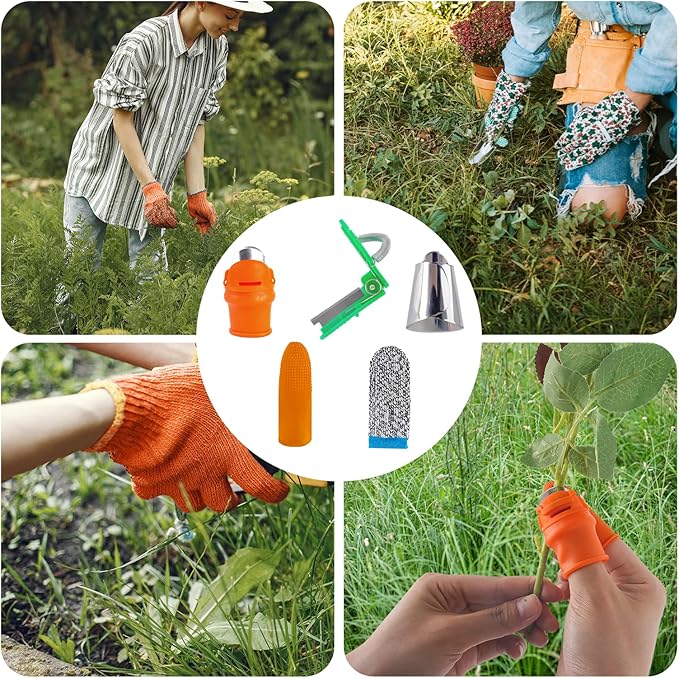 20 Pcs Thumb Knife for Gardeners,Multifunctional Gardening Thumb Knife Tool Set,Portable Garden Finger Cutter for Plant Vegetable Fruit Picking,Harvesting,Trimming