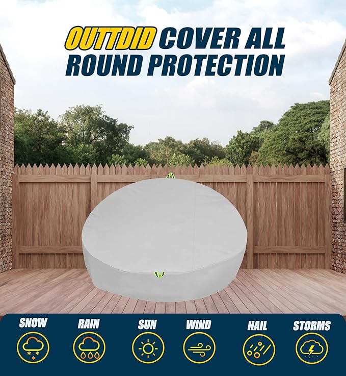 Outdoor Daybed Cover Waterproof, 600D Round Patio Sofa Cover, Heavy Duty Outdoor Canopy Daybed Sofa Cover - Ø92"X35''/18H