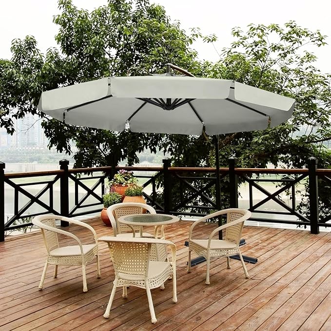 ABCCANOPY Premium Cantilever Patio Umbrellas 9FT (Light Gray)
