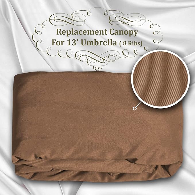 YardGrow 13ft 8 Ribs Umbrella Canopy Replacement for Patio Umbrella, Canopy ONLY, Frame NOT Included
