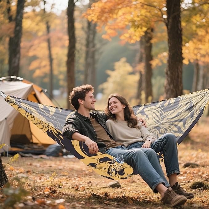 Golden Tigers Camping Hammock Fabric for Outside Patio Garden