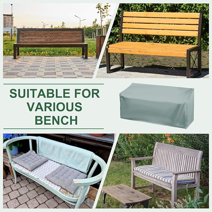 PATIKIL Outdoor Bench Cover, 210D Oxford Heavy Duty Waterproof Patio Furniture Covers for Garden Sofa Chair Table Zero Gravity, 64"L x 26"W x 35"T, Gray
