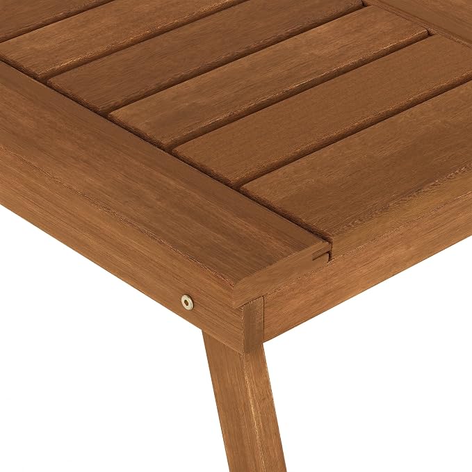 Furinno TIOMAN Patio Table, Folding Outdoor Side Table, Coffee Table, for Patio, Garden, Porch, Light Wood