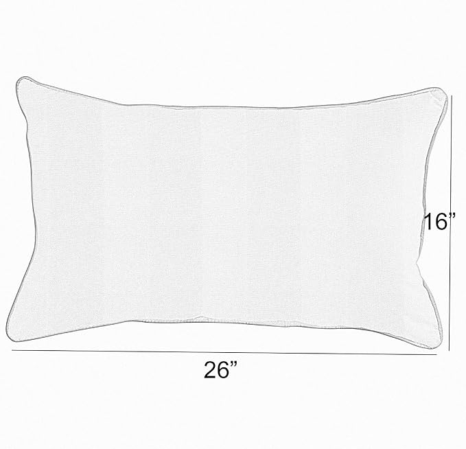 Sorra Home 16 in x 26 Corded Pillow, Grey 6 Pound