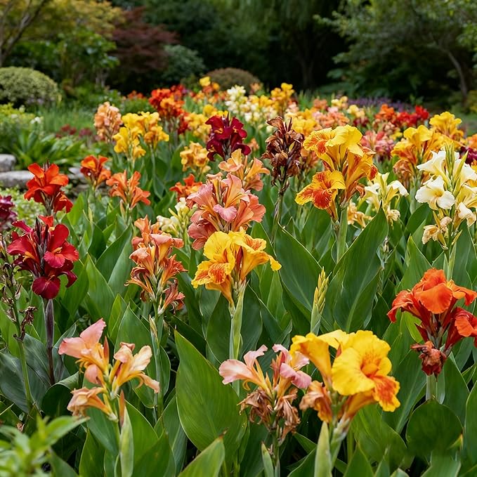 10 Canna Indica Lily Seeds, Perennial Mixed Color Canna Cleopatra Flower Seed, Non-GMO Cleopatra Flowers for Home, Garden, Outdoor