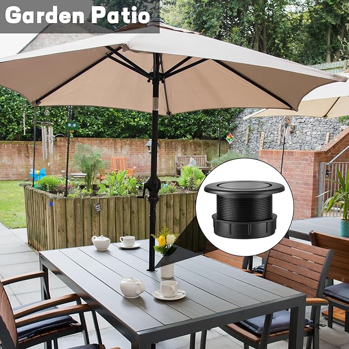 Prudiut Patio Table Umbrella Hole Ring Plug Cap Set, Outdoor Parasol Table Hole Cover Insert Thicker Patio Table Hole Plug Ring for Outdoor, Patio, Yard, Garden, Camping, Pool