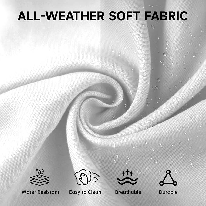 SHGJ&SOFT 3 Pieces Patio Furniture Set, Outdoor Conversation Set with Cushions, PE Rattan Wicker Bistro Set and Tempered Glass Tabletop, Outdoor Rattan Sofa for Poolside,Porch,Balcony (White)