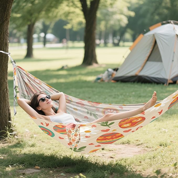 Hammocks for Outside Easter Eggs Camping Hammock Portable Hammocks with Tree Straps and Carry Bag Camping Accessories for Hiking Beach Outdoor