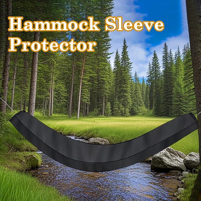 Klmnop 2 Pcs Hammock Sleeve Cover, 16 ft Lightweight Extra Long and Compact Camping Hammock Storage Protector Fits Most Hammocks(Black)