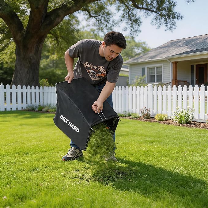 BILT HARD Corded Electric Lawn Mower 15 Inch, 11Amp Electric Push Mower with 9.2 Gallon Collection Bag, 5 Height Adjustment, Lightweight Lawnmower for Garden, Yard