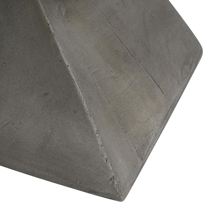 Christopher Knight Home Novi Outdoor Side Table, Geometric-Shaped Accent Side End Table, Garden Stool for Patio Balcony Beach Pool, Lightweight Concrete, Wood-Like Texture, Light Gray