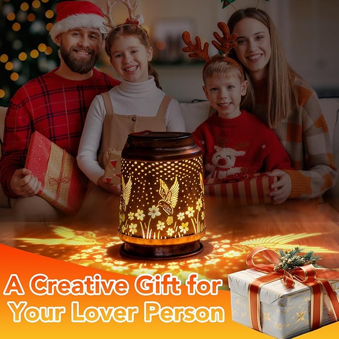 Solar Lanterns Outdoor Waterproof, Garden Decor for Yard, Hummingbird Hanging Lantern Solar Garden Lights Decorations for Patio Lawn Porch Outside Decorative Christmas Birthday Gift Mom Grandma Women
