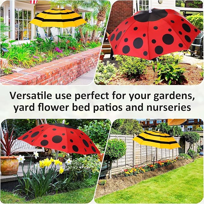 Plant Umbrellas for Outdoor Plants, Large Garden Plant Umbrella Shade Upgraded Adjustable Angle Height for Potted Plants Garden Beds