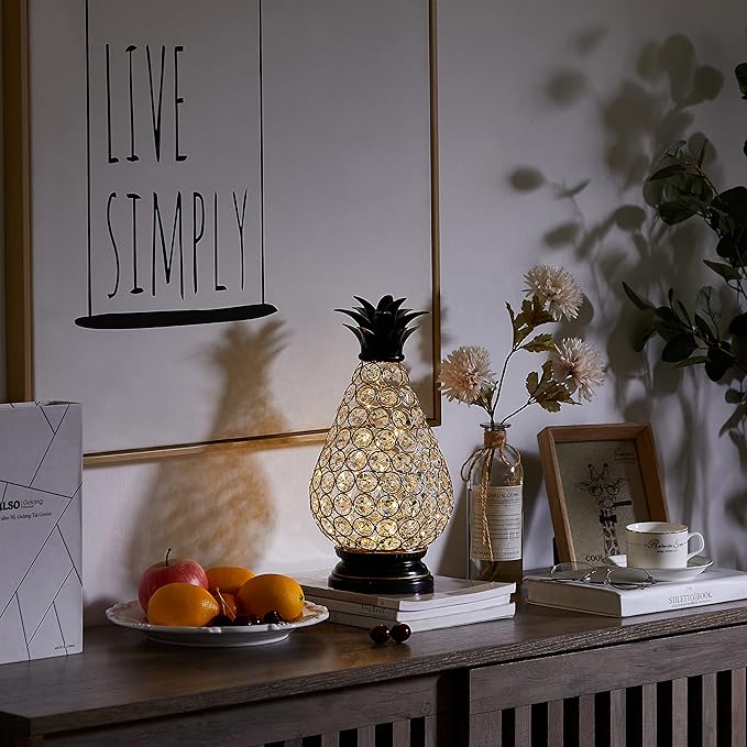 MOZEAL Extra Large Crystal Pineapple Lamp,13 in Lantern Decorative,IP44 Waterproof,6 Hours Timer,Battery Operated,As a Gift,for Farmhouse/Garden/Outdoor/Patio/Porch/Table/Backyard/Mantle Decor