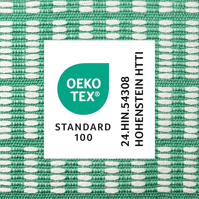 TOWN & COUNTRY TERRA Alara Textured Geo Stripe Handcrafted Indoor Outdoor Decorative Pillow, 100% Recycled Materials, UV Fade Resistant, Water Repellent, Green/Ivory, 20"x20"